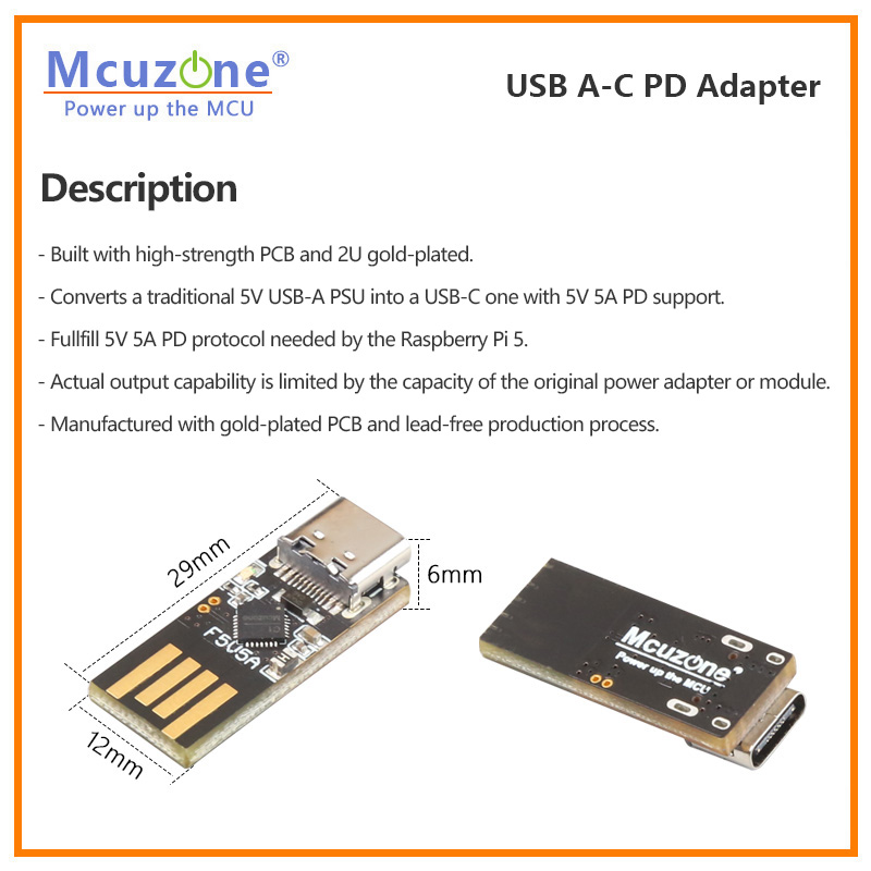 Raspberry Pi5 USB A-C PD アダプター - Banana Pi Bpi-M5 のレビューと価格