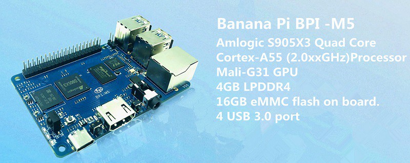 Banana PI BPI M5 新世代シングルボードコンピ - Banana Pi Bpi-M5 のレビューと価格